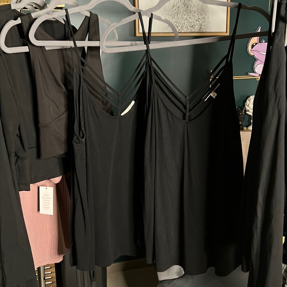 Express cross cross spaghetti strap tank